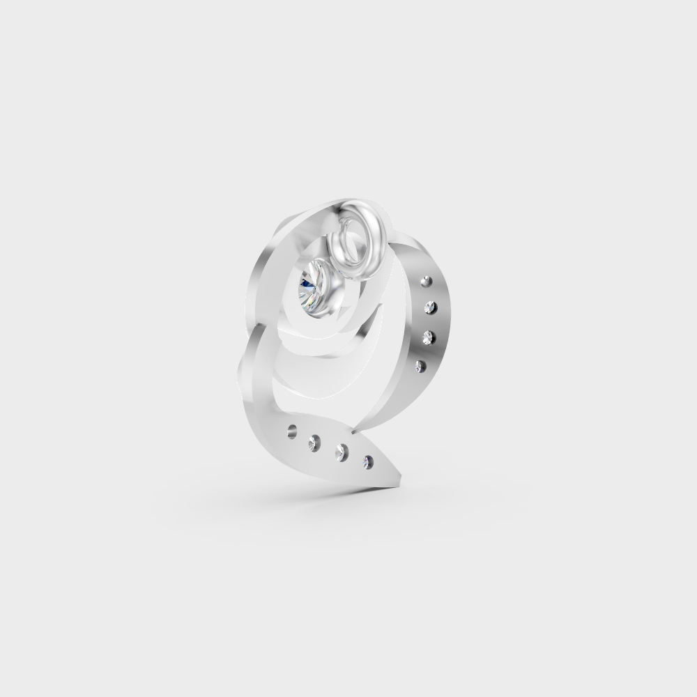 White Gold Round-Shaped Lab-Grown Diamond Pendant With Hallmark Gold Quality