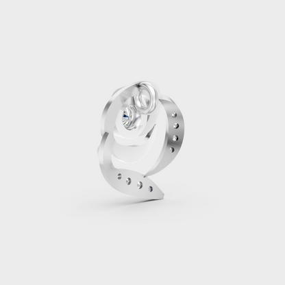 White Gold Round-Shaped Lab-Grown Diamond Pendant With Hallmark Gold Quality