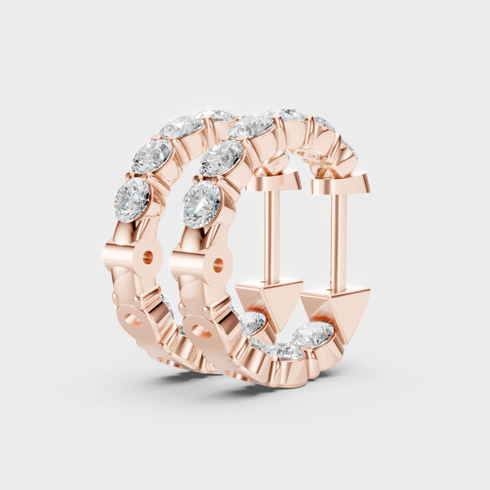 Elegant Diamond Hoop Earrings In Rose Gold Ethical Fine Jewelry