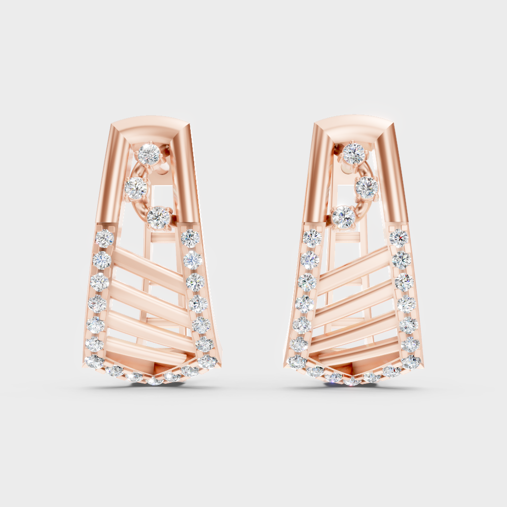 Romantic Rose Gold Lab-Grown Diamond Hoops 0.36 Ct Total