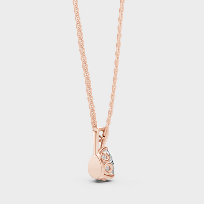 Luxury Pear Cut Diamond Pendant Necklace Rose Gold