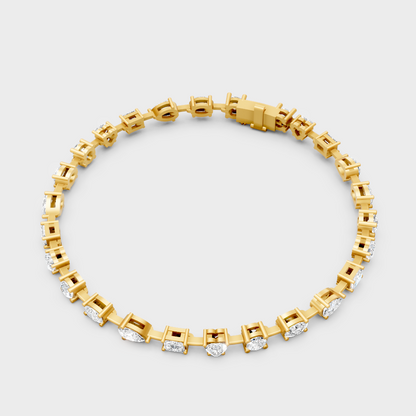 3.99 Ct Multi-Shape Diamond Tennis Bracelet in