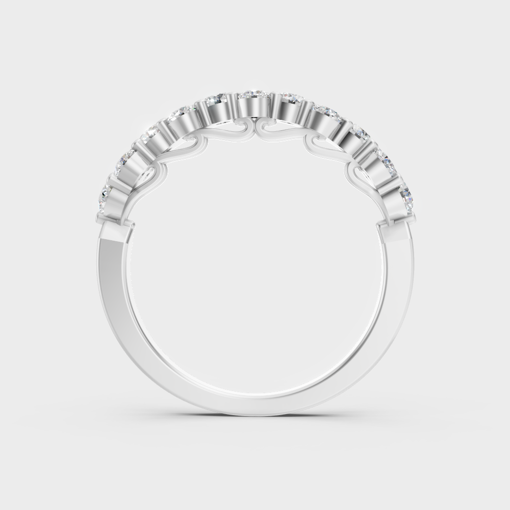 High-Polish 950 Platinum Round Lab Diamond Band For Maximum Shine