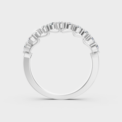 High-Polish 950 Platinum Round Lab Diamond Band For Maximum Shine