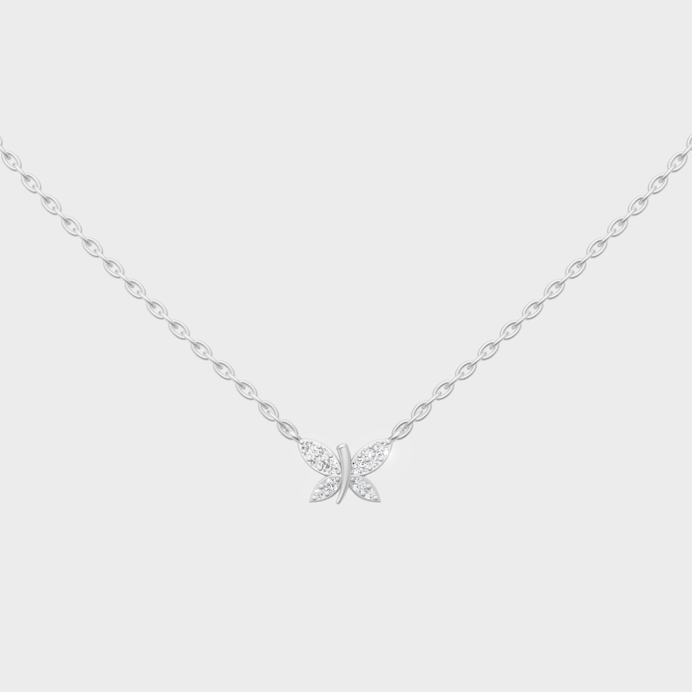 GLI Certified 0.24 Carat Round Diamond Necklace White Gold