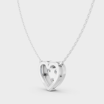 Ethical Lab-Grown Round Diamond Pendant With Chain In Platinum
