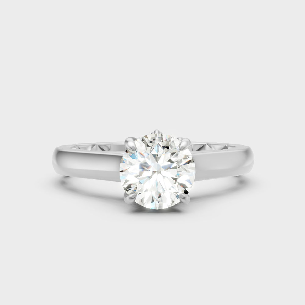 Premium 950 Platinum Round-Cut Lab-Grown Diamond Engagement Ring