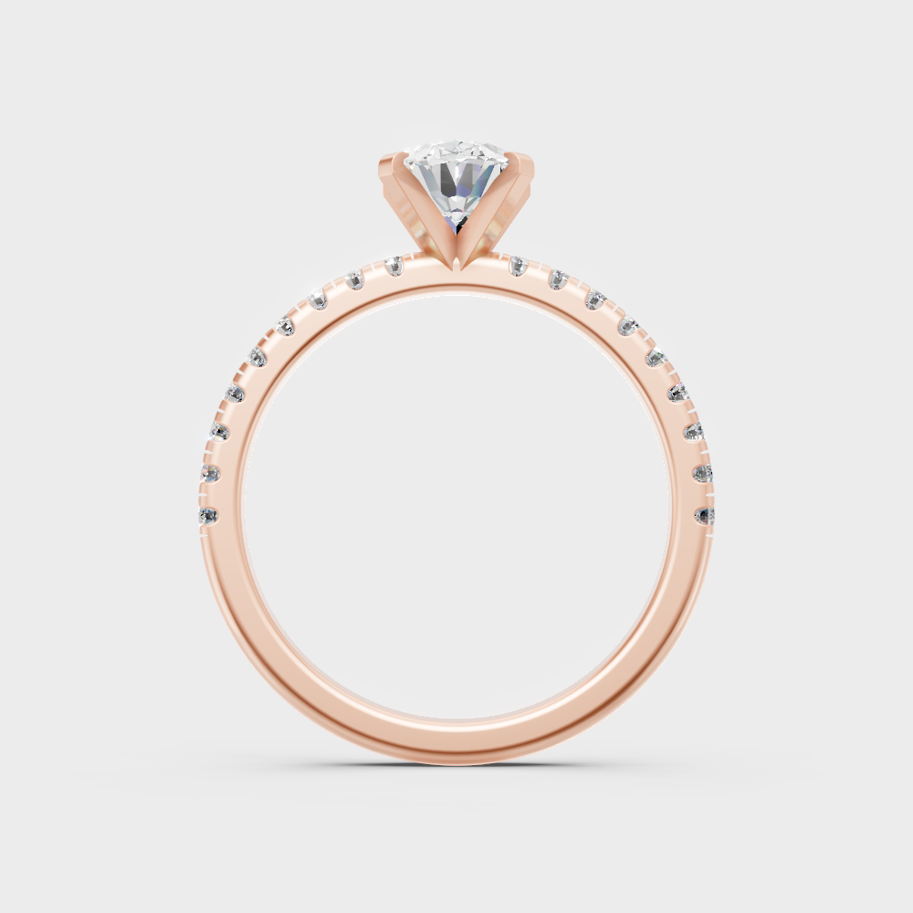 Blush Rose Gold Oval Lab Diamond Ring For Sophisticated Sustainable Luxury