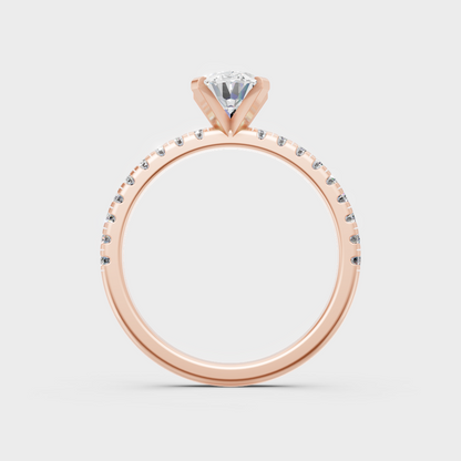 Blush Rose Gold Oval Lab Diamond Ring For Sophisticated Sustainable Luxury