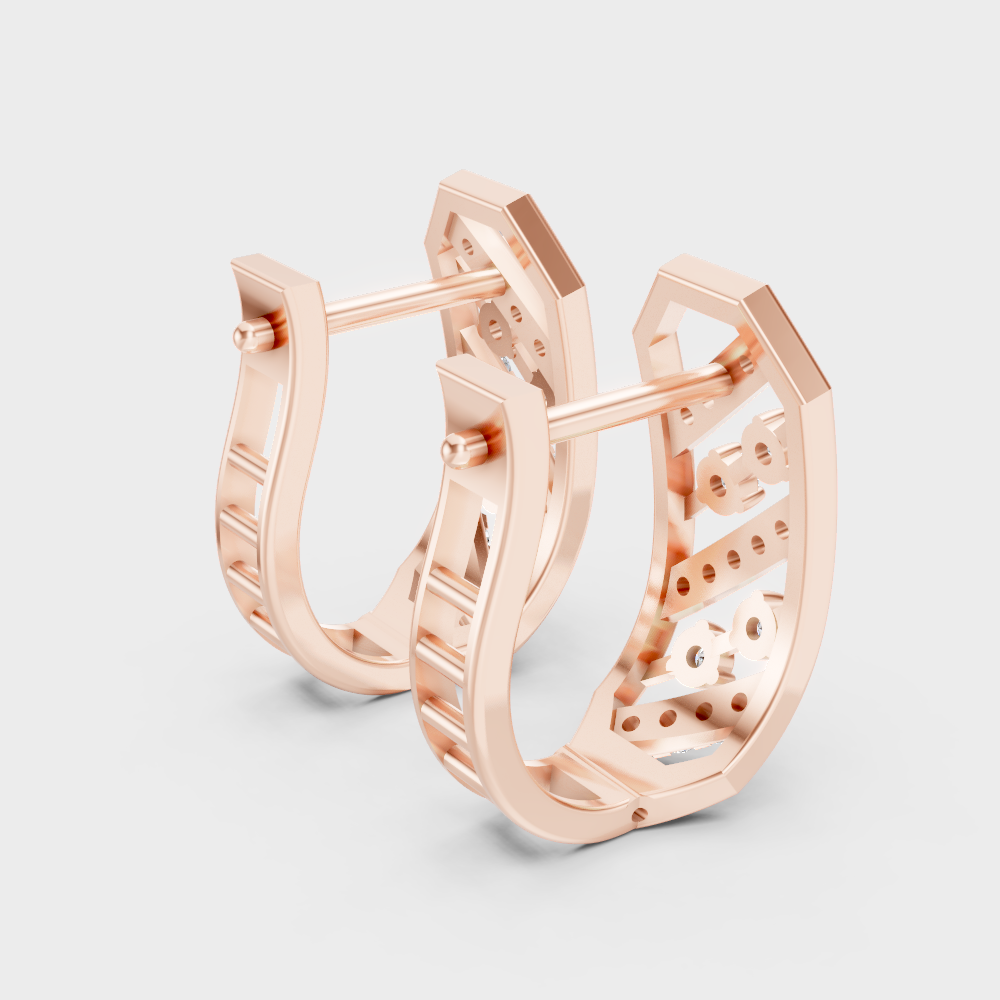 Luxury Rose Gold GLI Certified Diamond Hoop Earrings