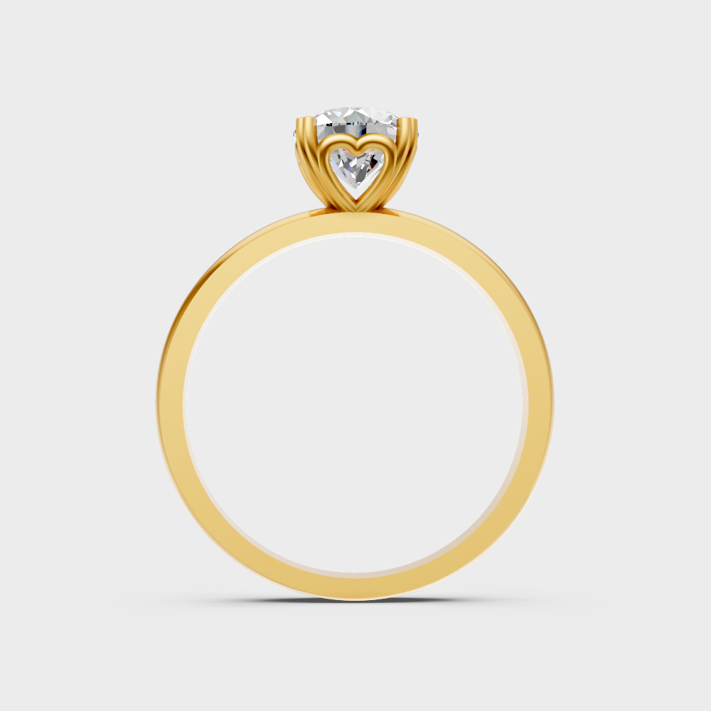 Yellow Gold Round Diamond Ring Available 
