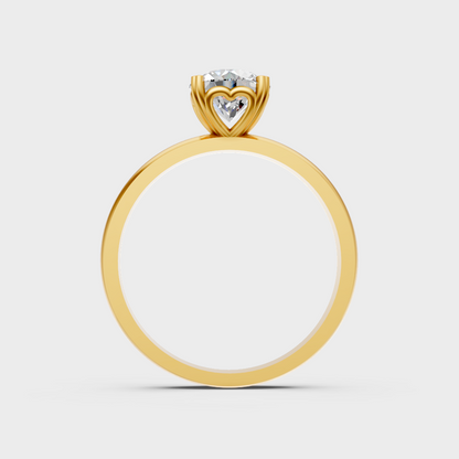 Yellow Gold Round Diamond Ring Available 