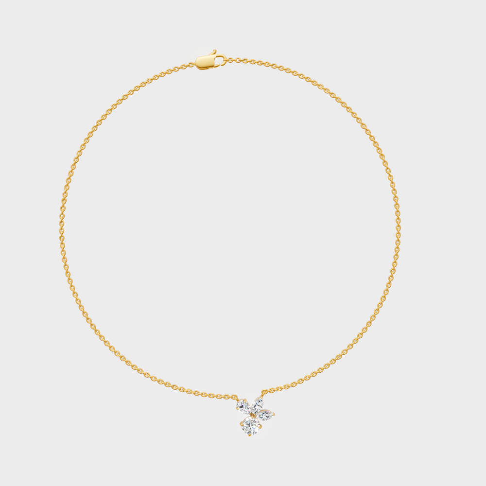 Gli Certified  Multi-Shape Lab-Grown Diamond Pendant In 18K Yellow Gold