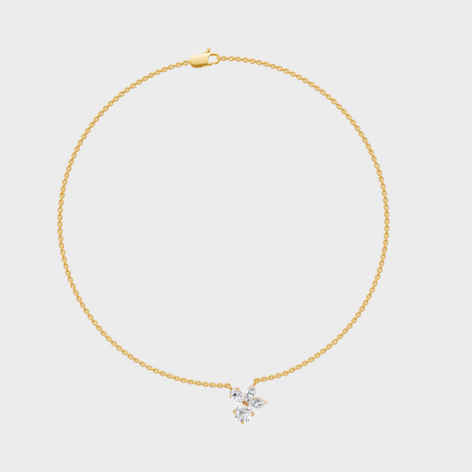 Gli Certified  Multi-Shape Lab-Grown Diamond Pendant In 18K Yellow Gold