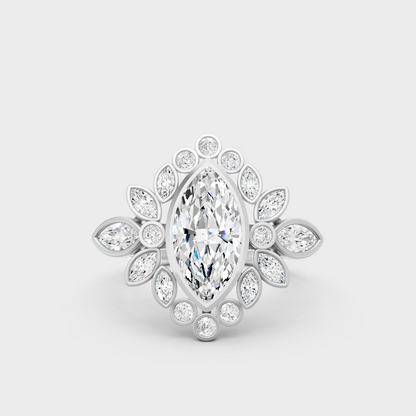 Premium 950 Platinum Marquise-Cut Lab-Grown Diamond Engagement Ring