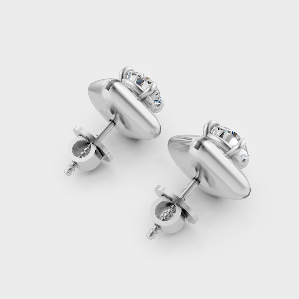 Round Cut Lab Grown Diamond Earrings in