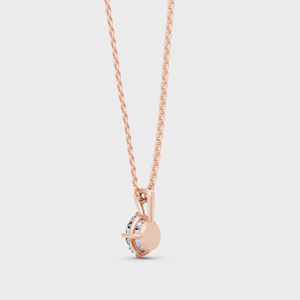Hallmark Gold Oval Lab-Grown Diamond Pendant Rose Gold