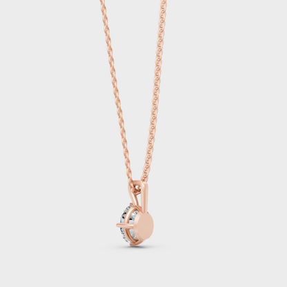 Hallmark Gold Oval Lab-Grown Diamond Pendant Rose Gold