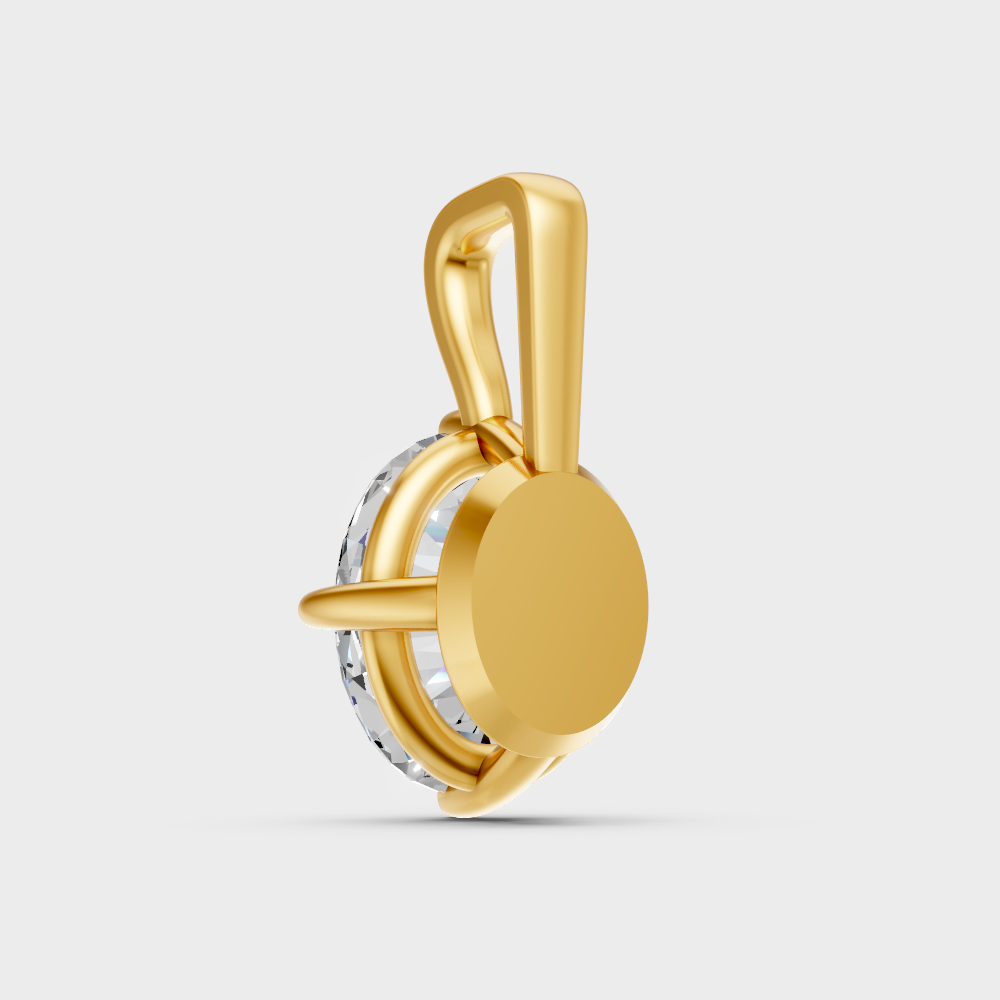 Brilliant Oval Diamond Jewelry Pendant Yellow Gold