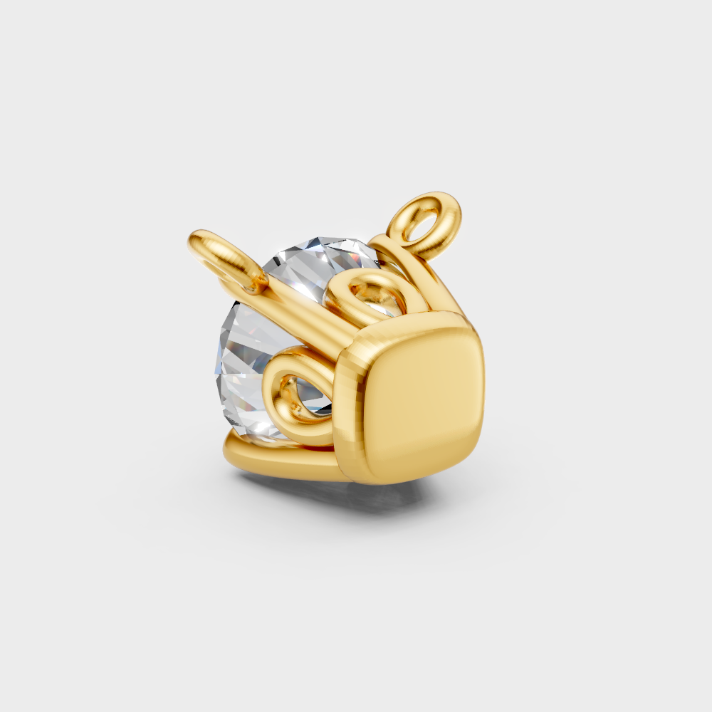  Round Lab-Grown Diamond Pendant Yellow Gold 14K