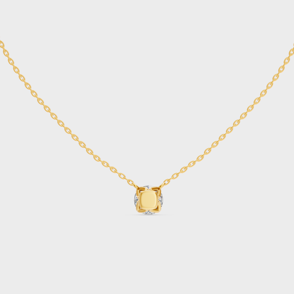 Hallmark Gold Round Diamond Pendant With Chain