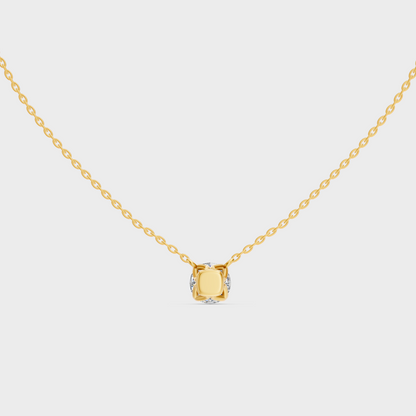 Hallmark Gold Round Diamond Pendant With Chain