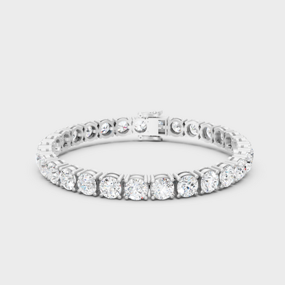 24.65 Ct Round Cut Lab-Grown Diamond Tennis Bracelet White Gold