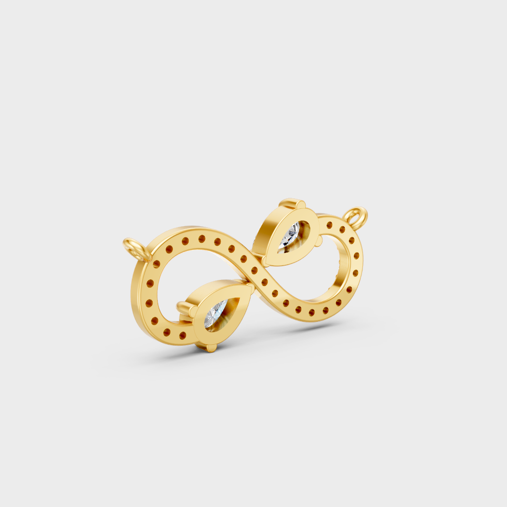 Yellow Gold Pear Diamond Infinity Pendant For A Meaningful And Ethical Style