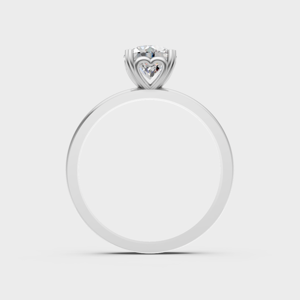 White Gold Round-Shaped Lab-Grown Diamond Ring Available Sizes