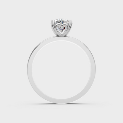White Gold Round-Shaped Lab-Grown Diamond Ring Available Sizes