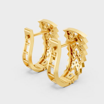 Ethical Lab-Grown Diamond Hoops In Premium Yellow Gold Finish