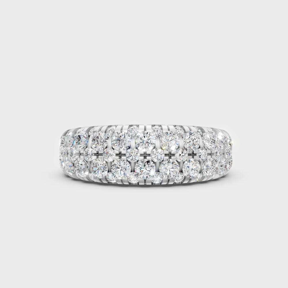 Premium 950 Platinum Round-Cut Lab-Grown Diamond Wedding Band