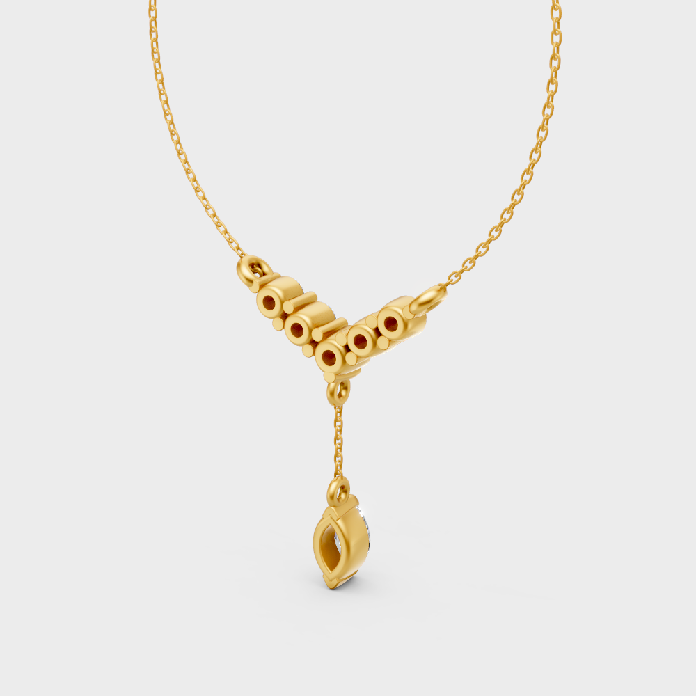 Luxury Round Marquise Diamond Pendant Necklace Yellow Gold