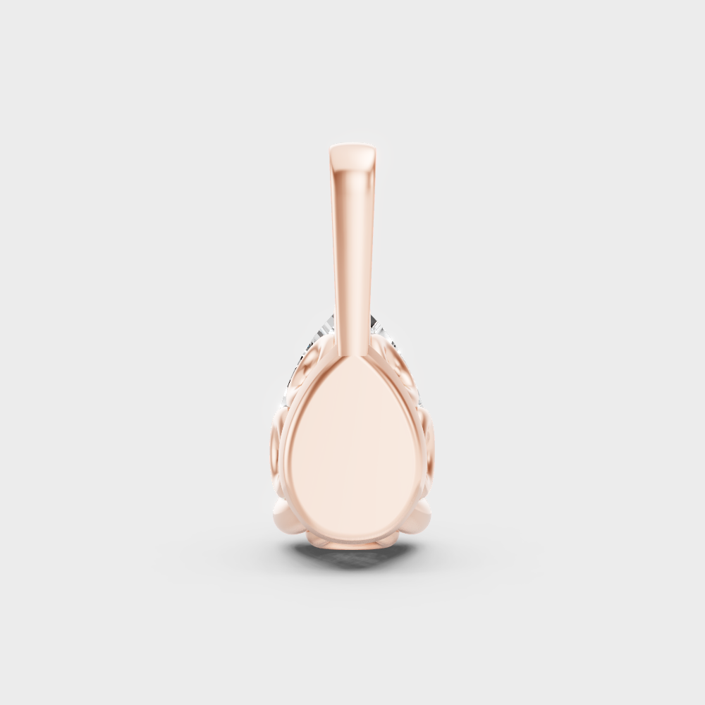 Sparkling Pear Shape Diamond Pendant Rose Gold