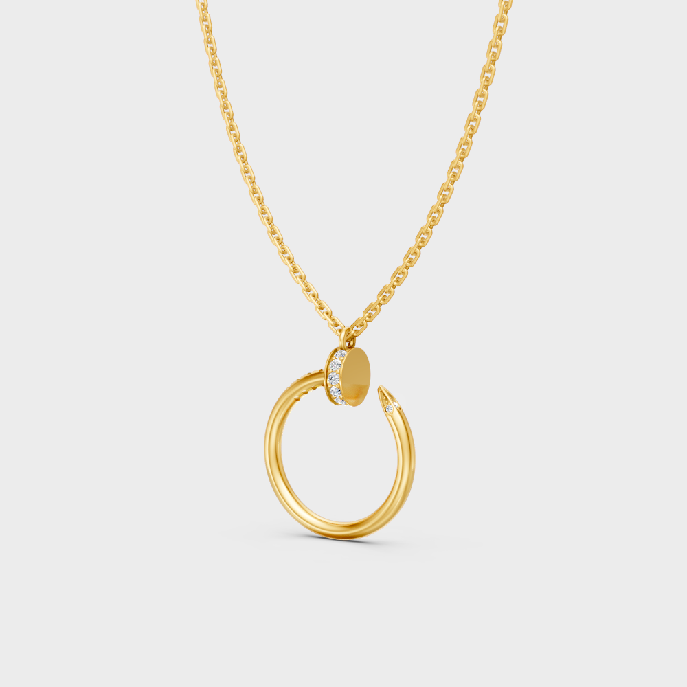 Yellow Gold Round Diamond Pendant For A Minimalist And Ethical Style