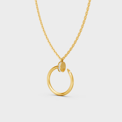 Yellow Gold Round Diamond Pendant For A Minimalist And Ethical Style