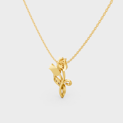 Fine Jewelry 0.08 Ct Lab-Grown Diamond Pendant Necklace Yellow Gold