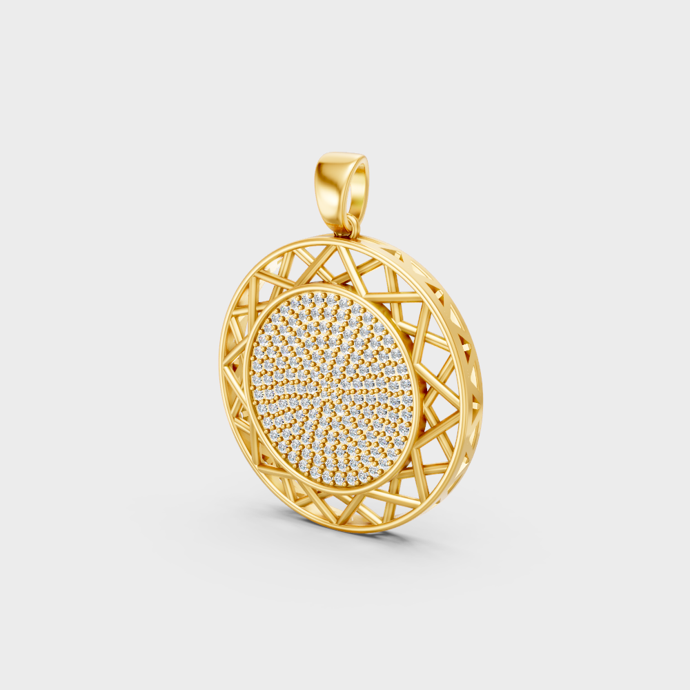Sustainable Yellow Gold Pendant With Gli Certified Round-Cut Lab-Grown Diamonds