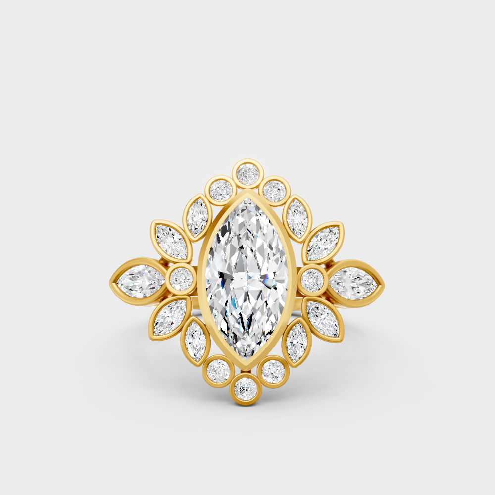 Igi Gli Certified Marquise Lab-Grown Diamond Engagement Ring In 18K Yellow Gold