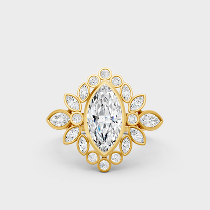 Igi Gli Certified Marquise Lab-Grown Diamond Engagement Ring In 18K Yellow Gold