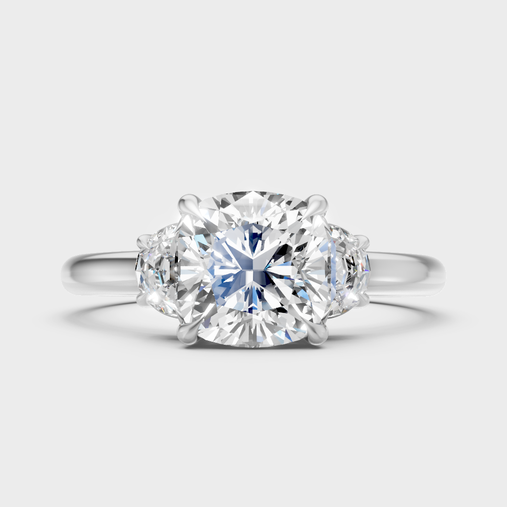 Certified 1.64 Carat Round-Cut Lab-Grown Diamond Three-Stone Ring In 14K White Gold