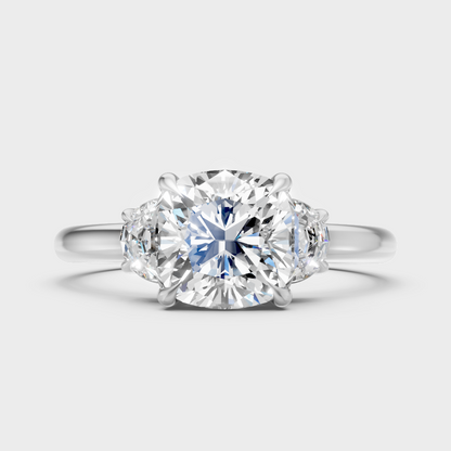 Certified 1.64 Carat Round-Cut Lab-Grown Diamond Three-Stone Ring In 14K White Gold