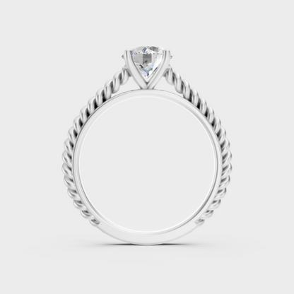 High-Polish 950 Platinum Round-Cut Lab Diamond Ring For Maximum Sparkle