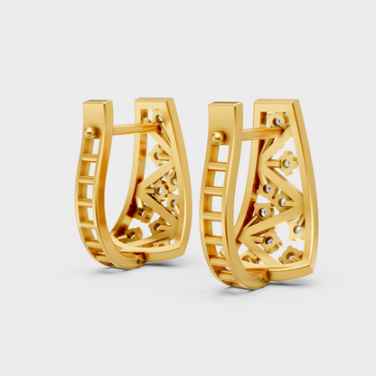 Ethical Lab-Grown Diamond Hoops In Premium Yellow Gold Finish