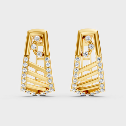 0.36 Ct GLI Certified Lab-Grown Round Diamond Hoop Earrings In Yellow Gold