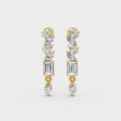 Certified Lab-Grown Diamond Dangler Earrings In Hallmark Yellow Gold