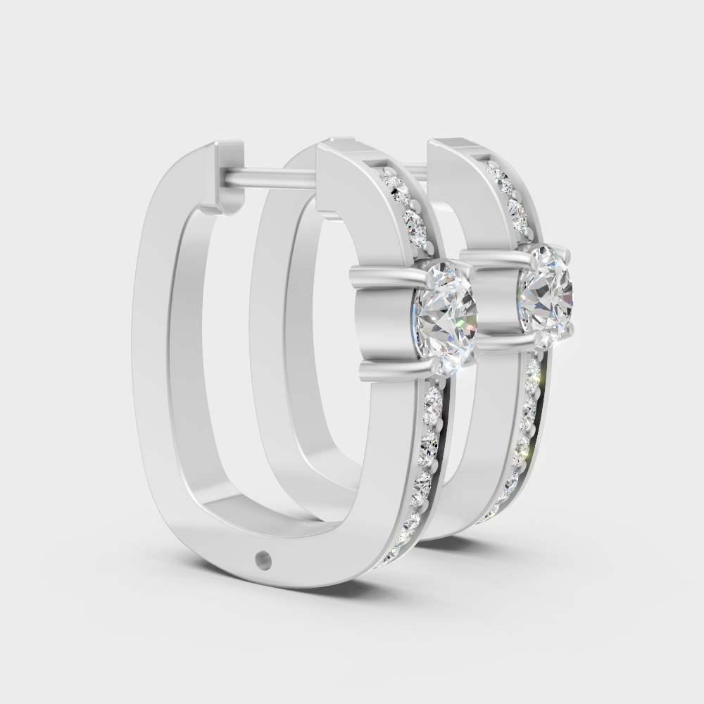white gold lab-grown diamond earrings featuring brilliant stones