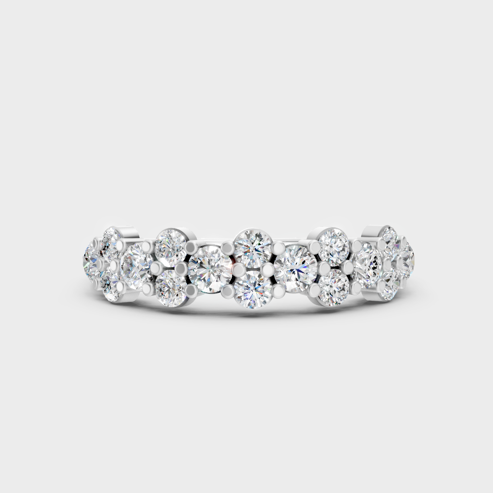 Premium 950 Platinum Round-Cut Lab-Grown Diamond Wedding Band