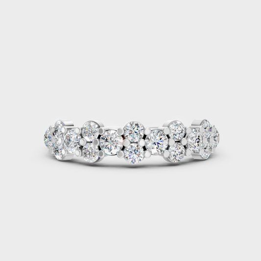 Premium 950 Platinum Round-Cut Lab-Grown Diamond Wedding Band