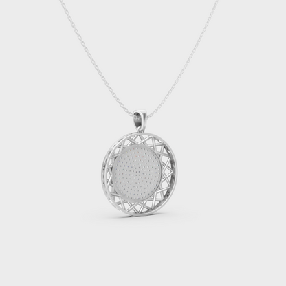 White Gold Round-Shaped Lab-Grown Diamond Pendant With Hallmark Gold Quality